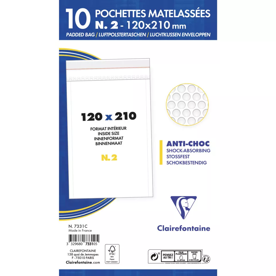 Paquet de 10 Pochettes Blanches...