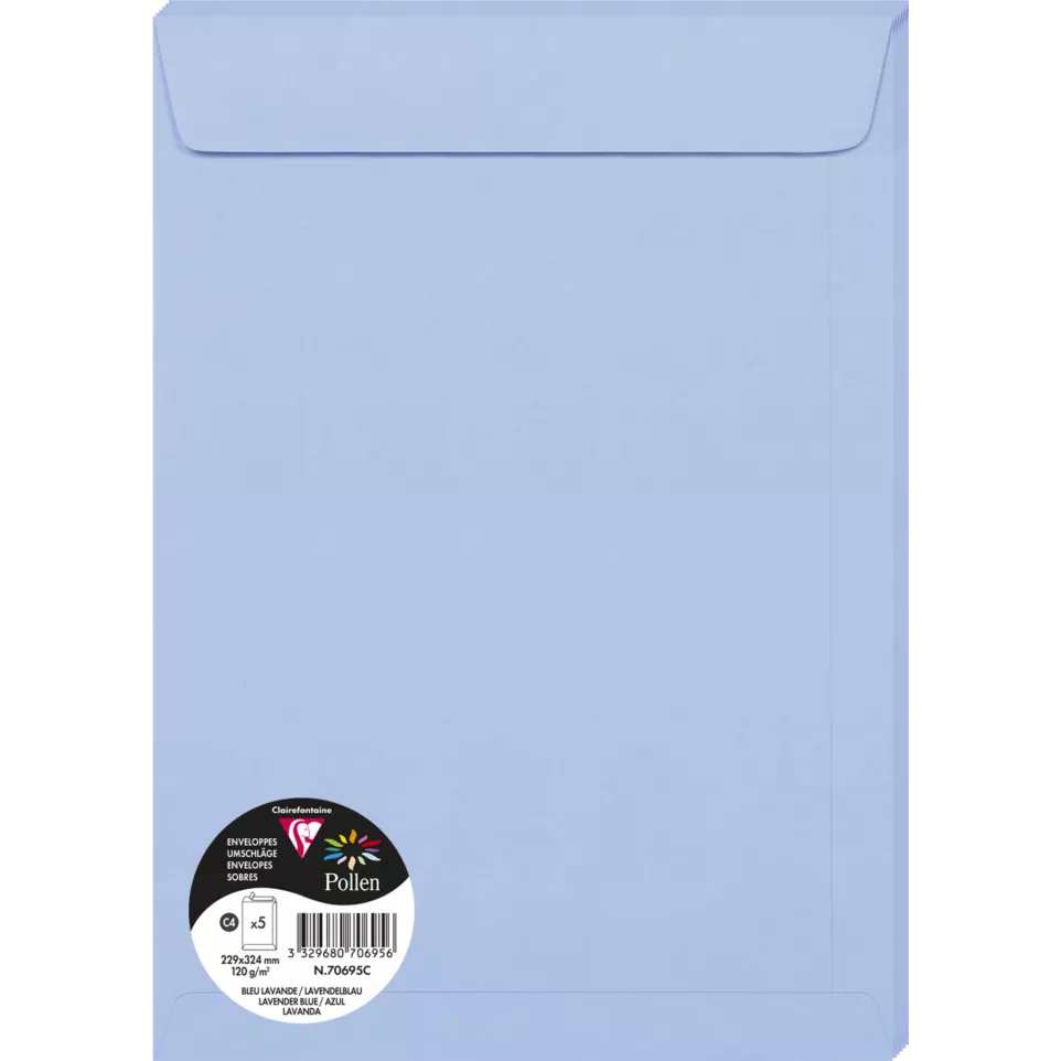 5 ENVELOPES 229X324 LAVENDER BLUE-/ Pc.