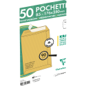 Adheclair peel and seal 176x250mm 90gsm striped kraft pocket envelope, packed 50s/ Pc.