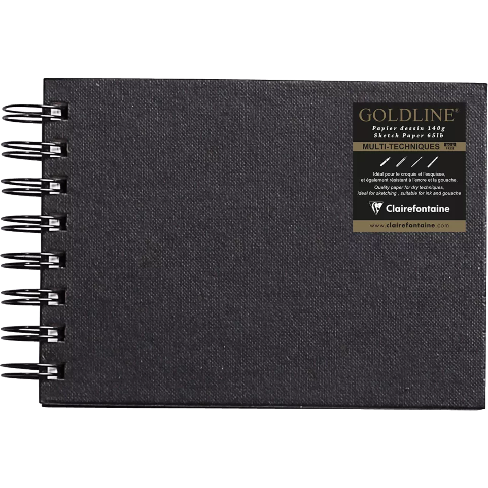 Goldline Tekenb.spir-.64bl 140g A6...