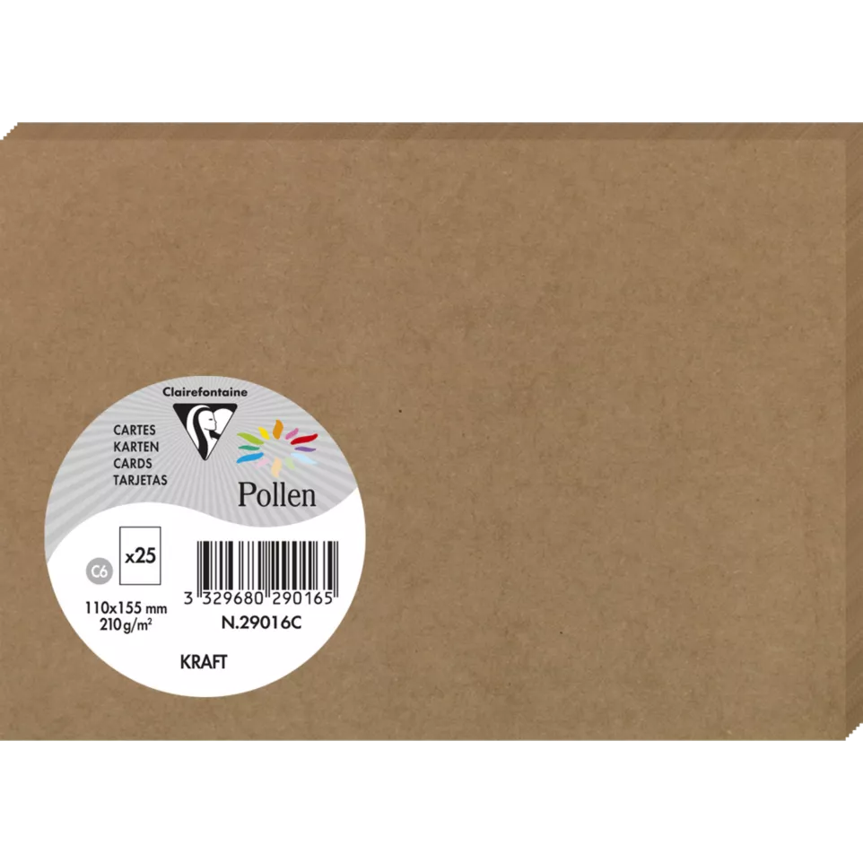 Paquet de 25 cartes simples Pollen...