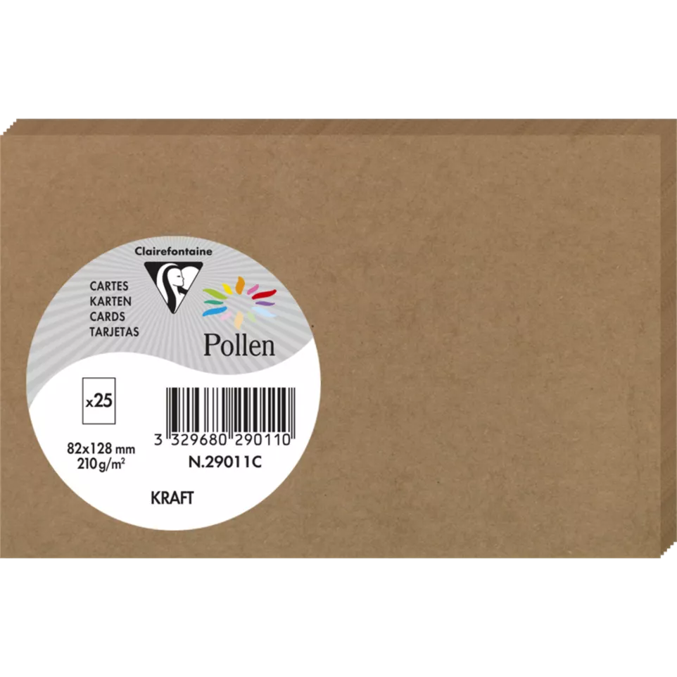 Paquet de 25 cartes simples Pollen...