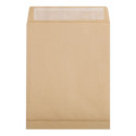 Boite de 250 Pochettes Kraft Brun 24-260x330 mm avec Soufflet de 30 mm - Auto-Adhésives - 120g/m2/ Pce