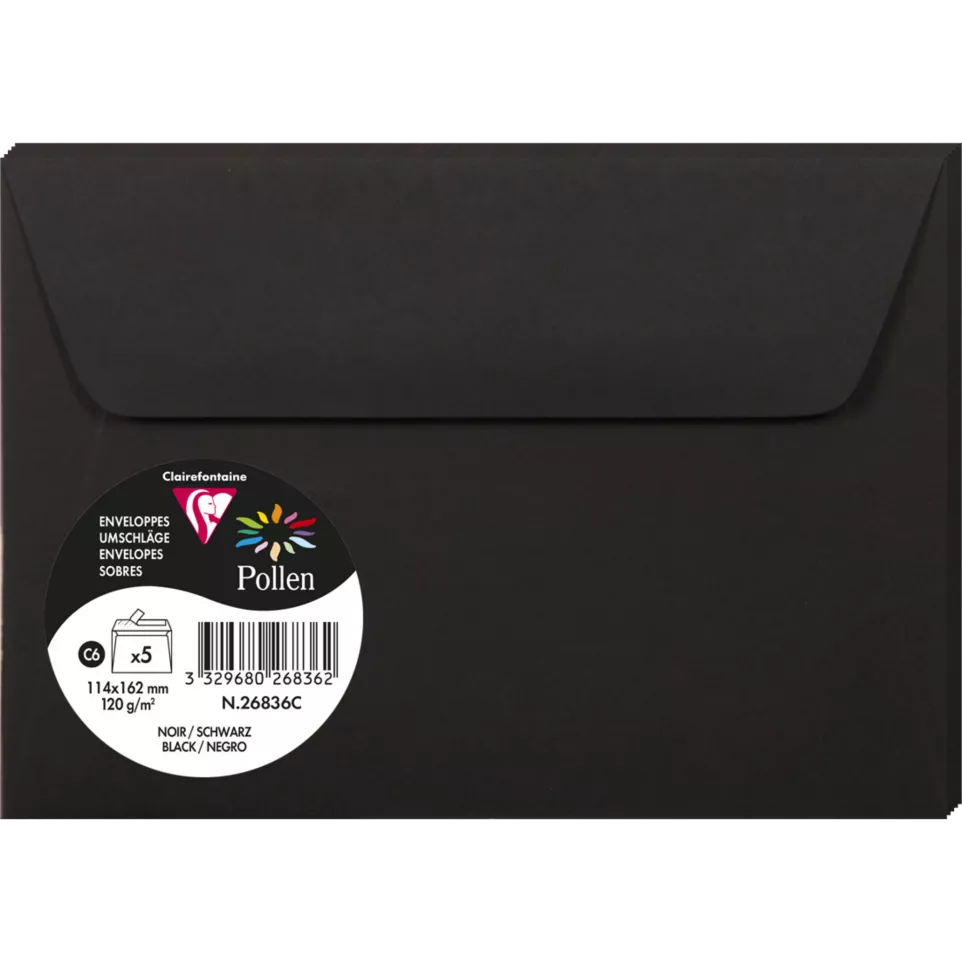 Sachet de 5 enveloppes Pollen C6...