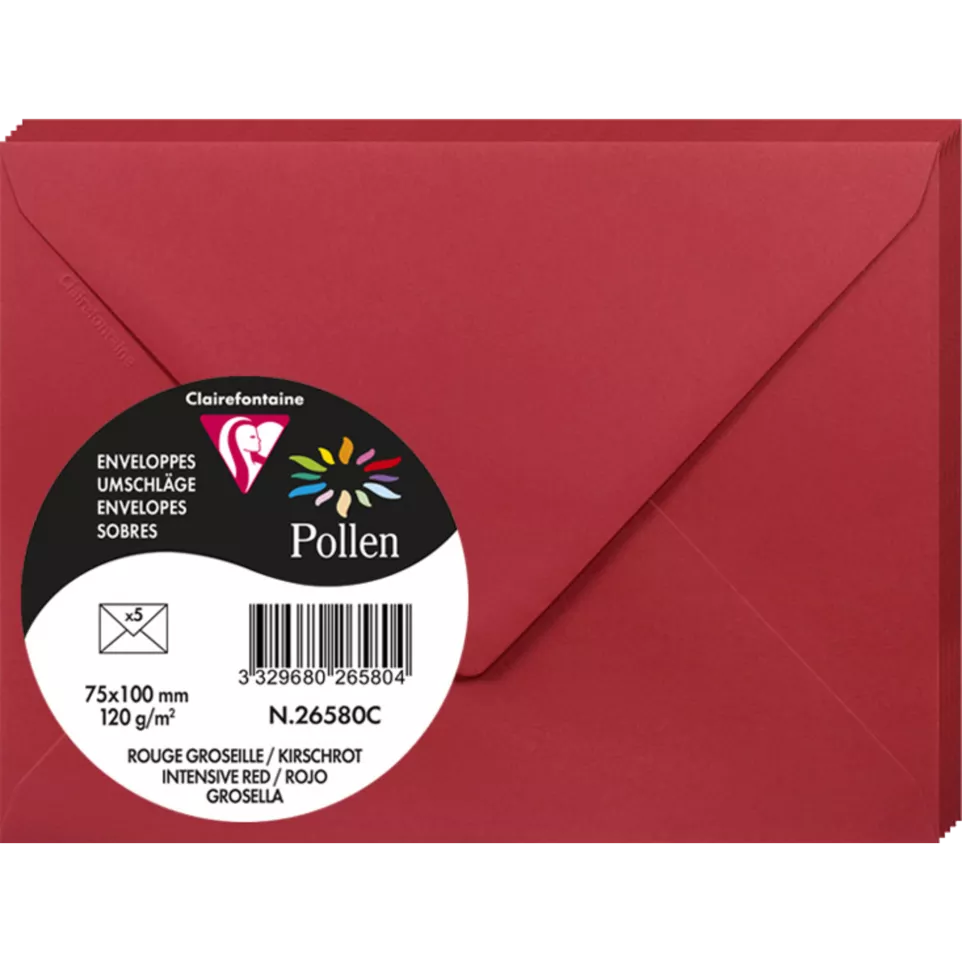 Sachet de 5 enveloppes Pollen 75x100...