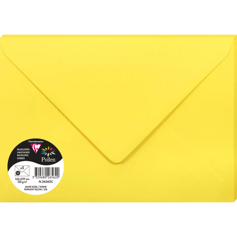 Sachet de 5 enveloppes Pollen C5...
