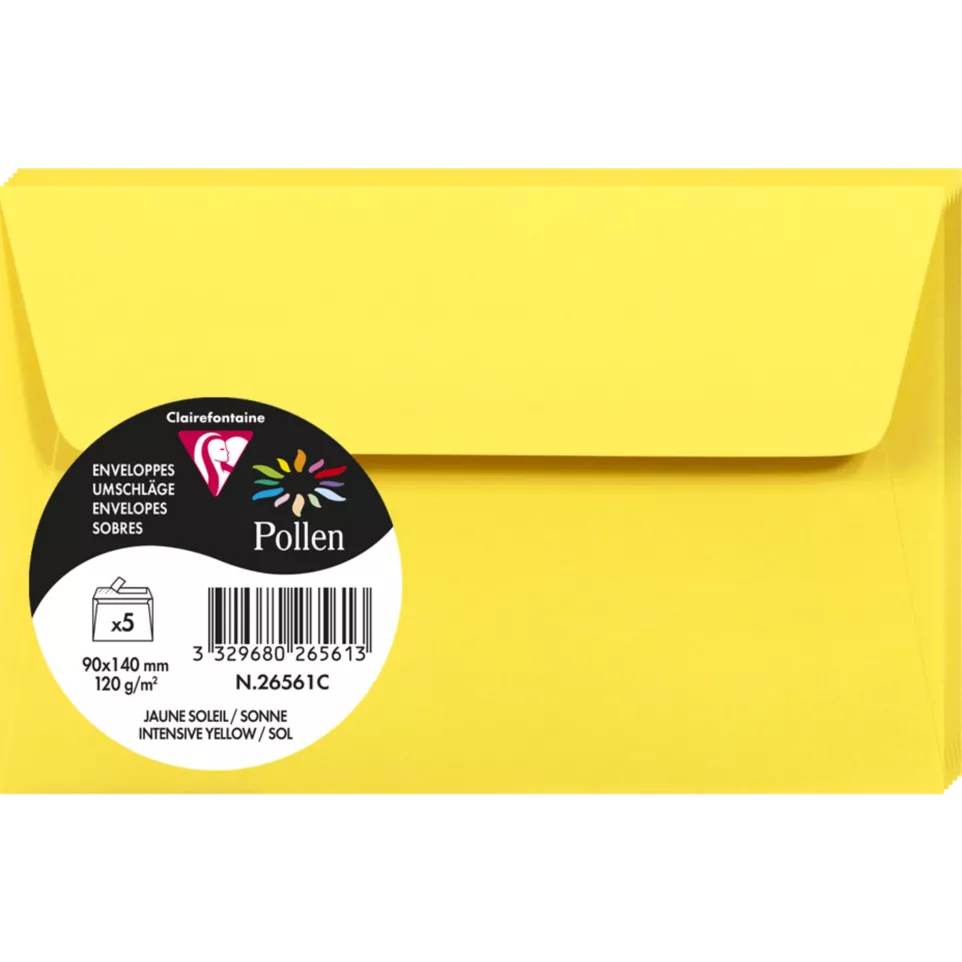 Sachet de 5 enveloppes Pollen 90x140,...