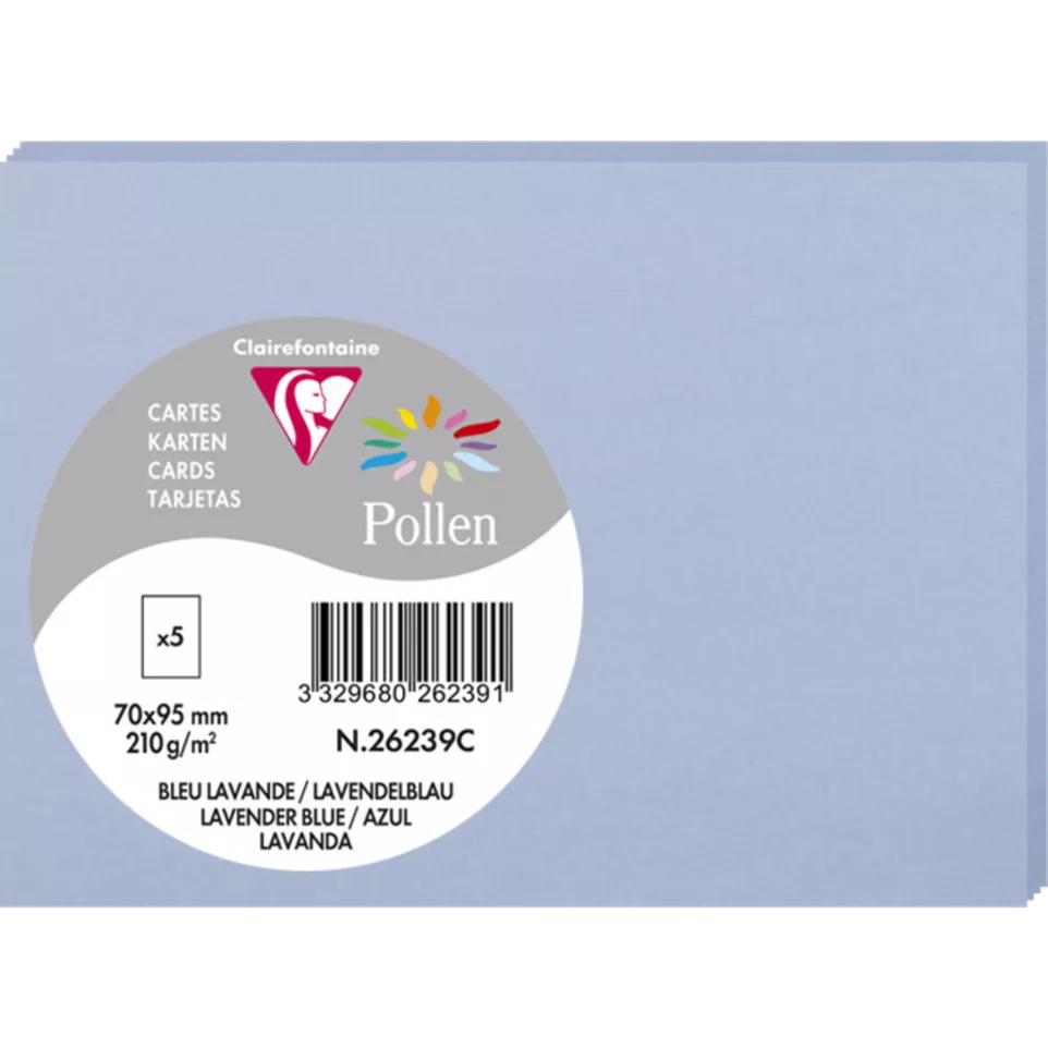 Sachet de 5 cartes simples Pollen...