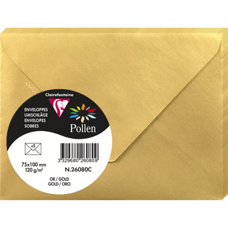 Pollen 5 enveloppen120g 75x100 goud-/...