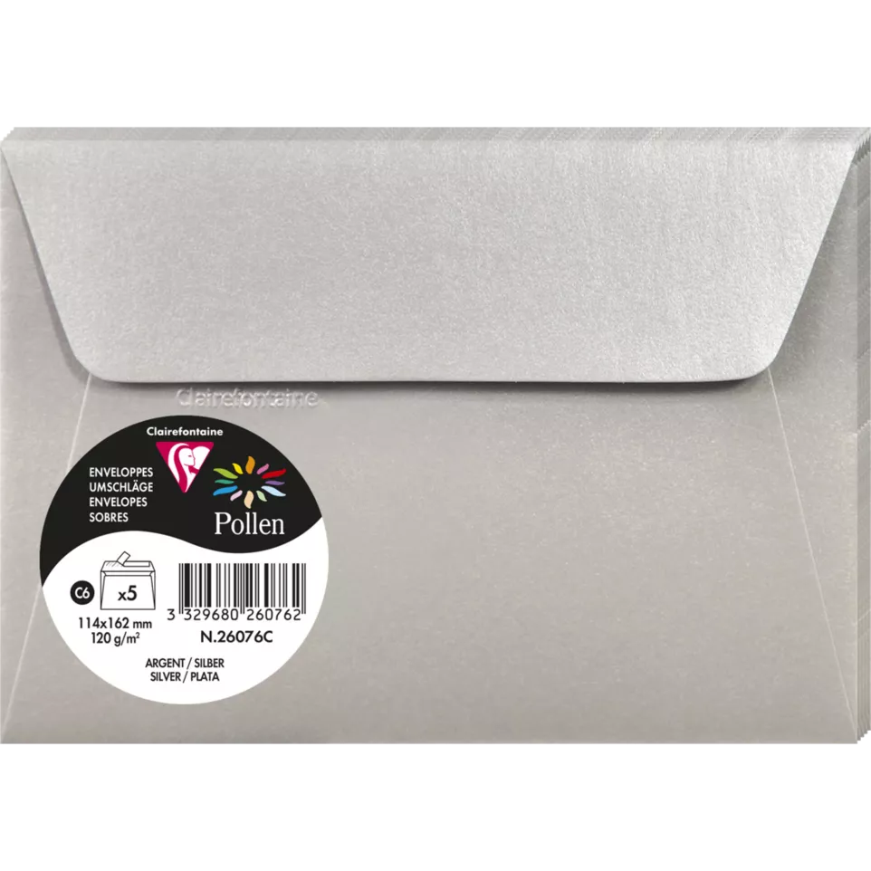 Sachet de 5 enveloppes Pollen C6...
