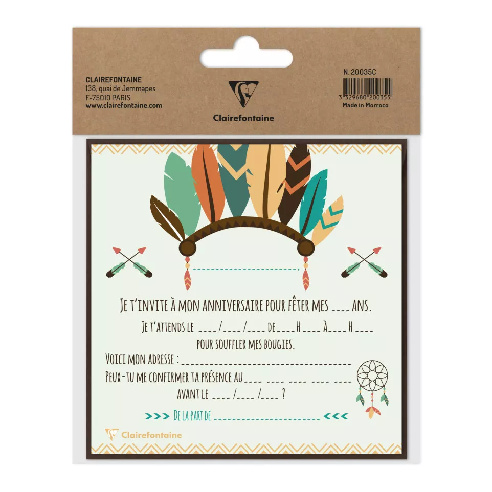 BIRTHDAY INVITATION SET, Indian-/ Pc.
