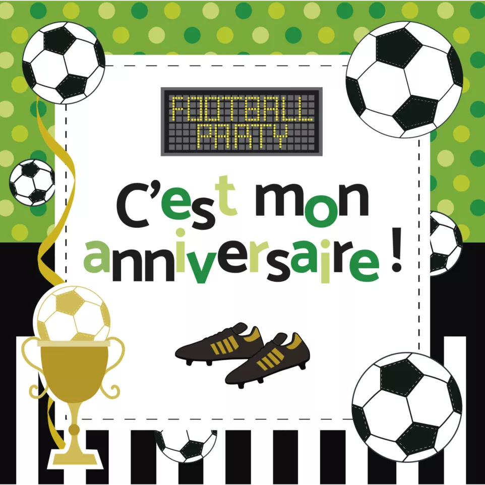 BIRTHDAY INVITATION SET, Football-/ Pc.