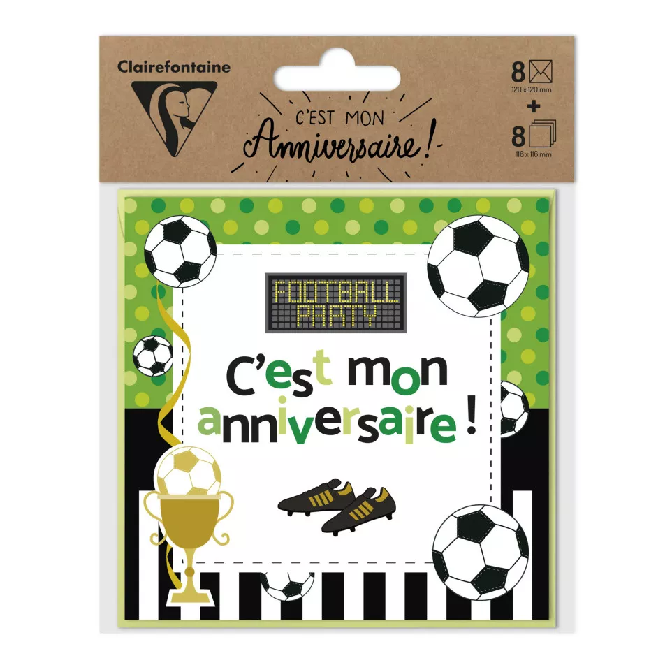 BIRTHDAY INVITATION SET, Football-/ Pc.