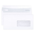 Paquet de 50 Enveloppes Blanches DL-110x220mm - Auto-Adhésives - 80g/m2 - Fenêtre Papier Cristal 45x100 (position 20/20)/ Pce