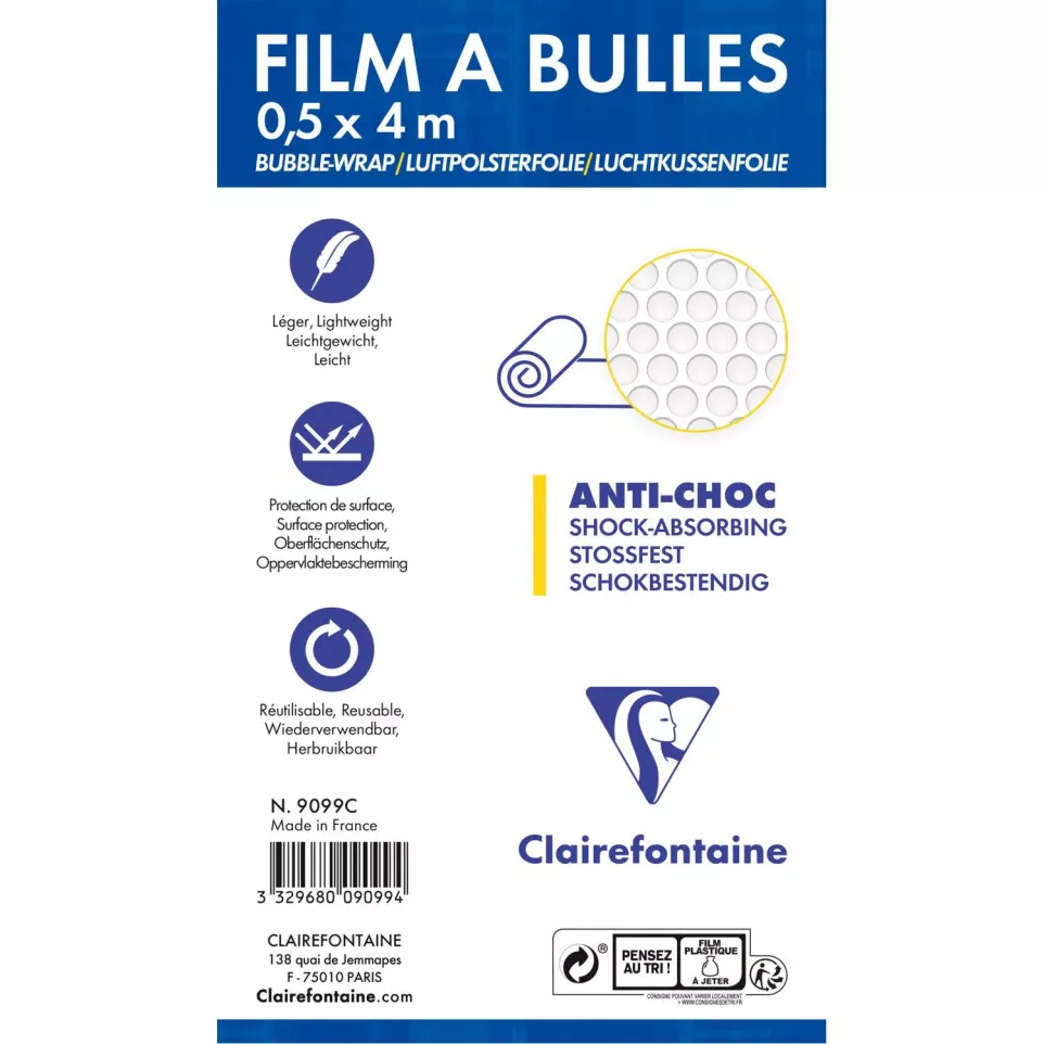 Rouleau de Film à Bulles 4x0,5 m/ Pce