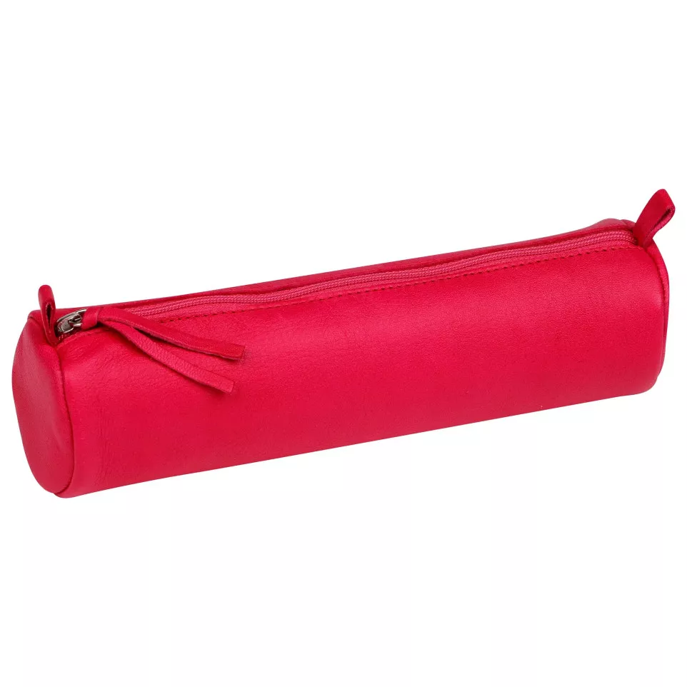 CUIR TEINTE Trousse ronde Ø5,5x22 cm/...