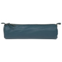 Clairefontaine Coloured Leather Round Pencil Case, Green, Ø5,5x22cm/ Pc.