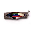 Clairefontaine Coloured Leather Round Pencil Case, Ø5,5x22cm/ Pc.