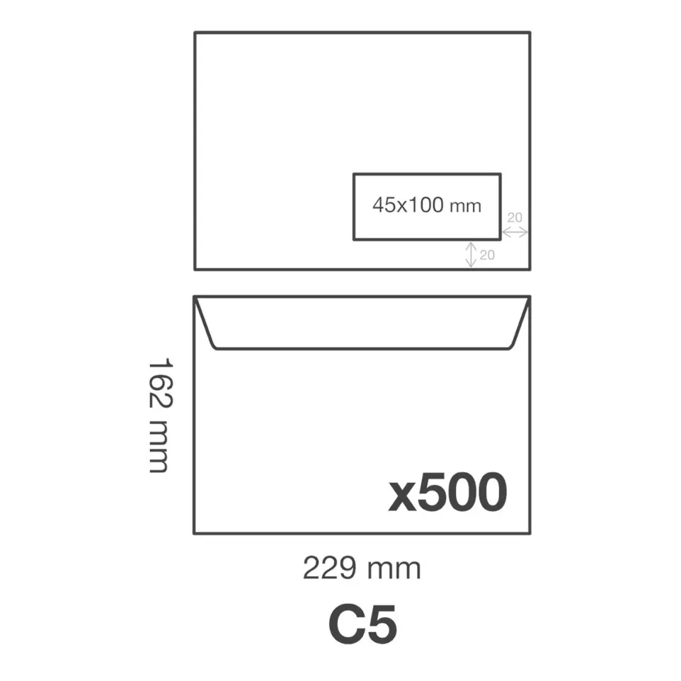 Boite de 500 Enveloppes Blanches...