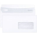 Boite de 500 Enveloppes Blanches DL-110x220mm - Auto-Adhésives - 80g/m2 - Fenêtre Papier Cristal 45x100 (position 20/20)/ Pce