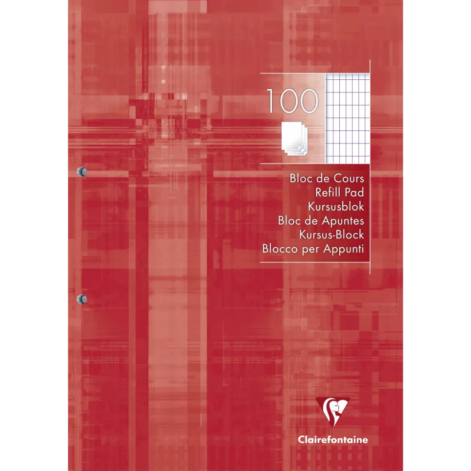 Bloc de cours encollé grand côté A4...