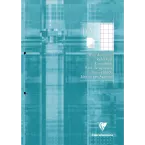 Bloc de cours encollé grand côté A4 200 pages détachables perforées 2 trous quadrillé 10x10 + marge/ Pce