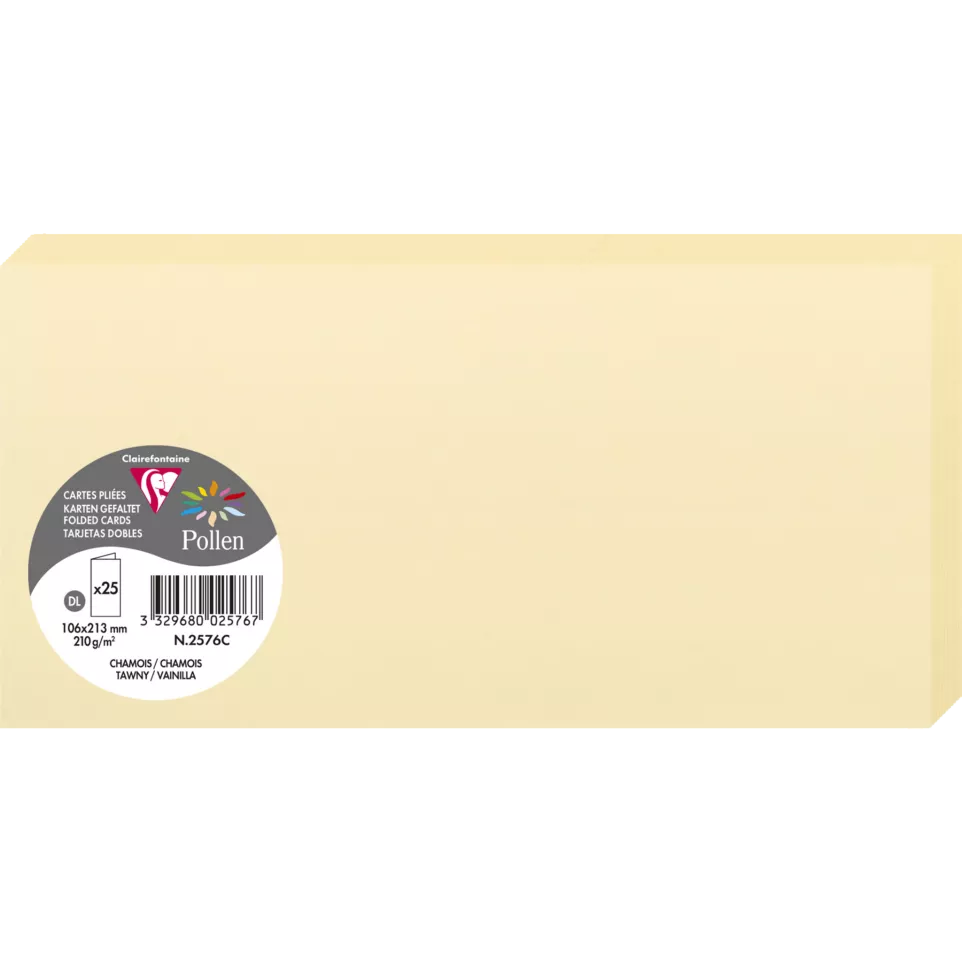 Paquet de 25 cartes pliées Pollen...