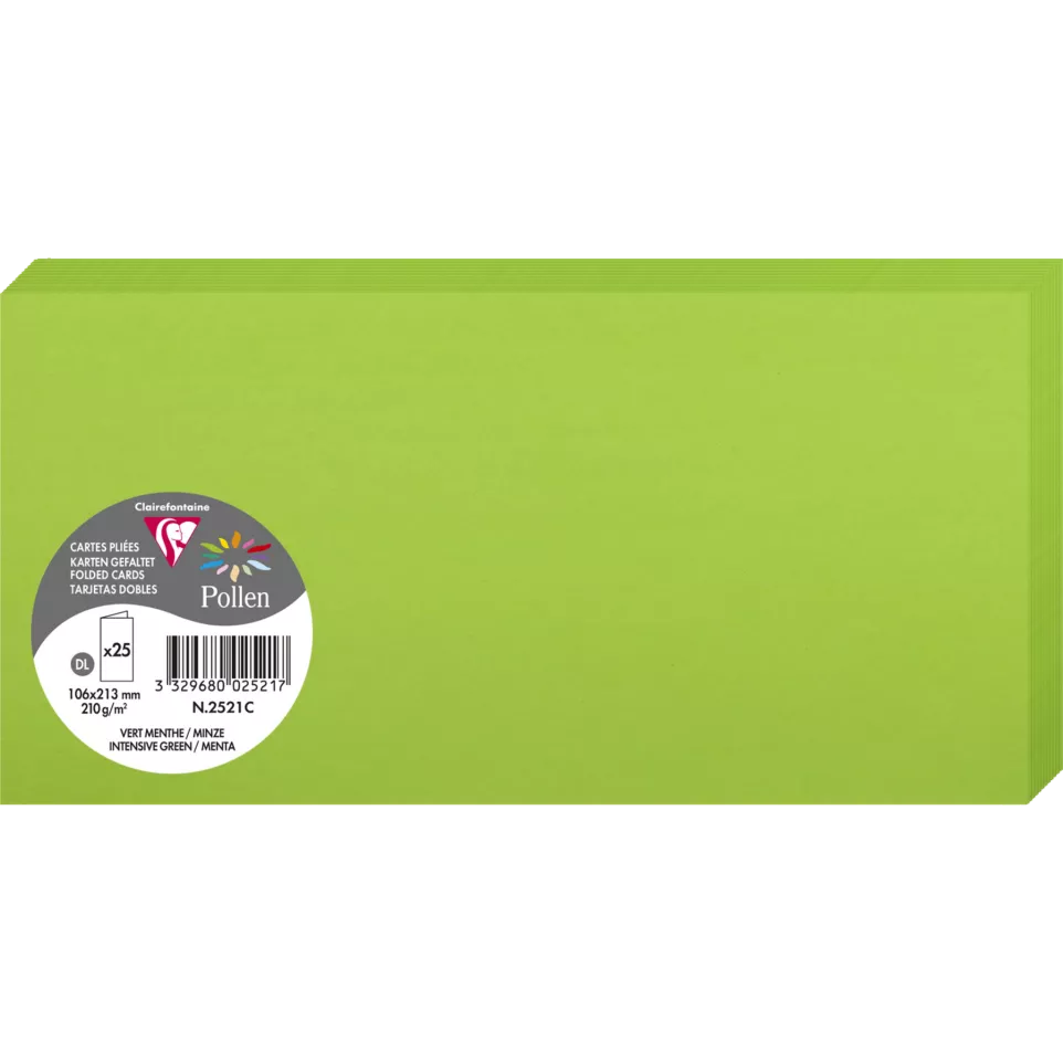 Paquet de 25 cartes pliées Pollen...
