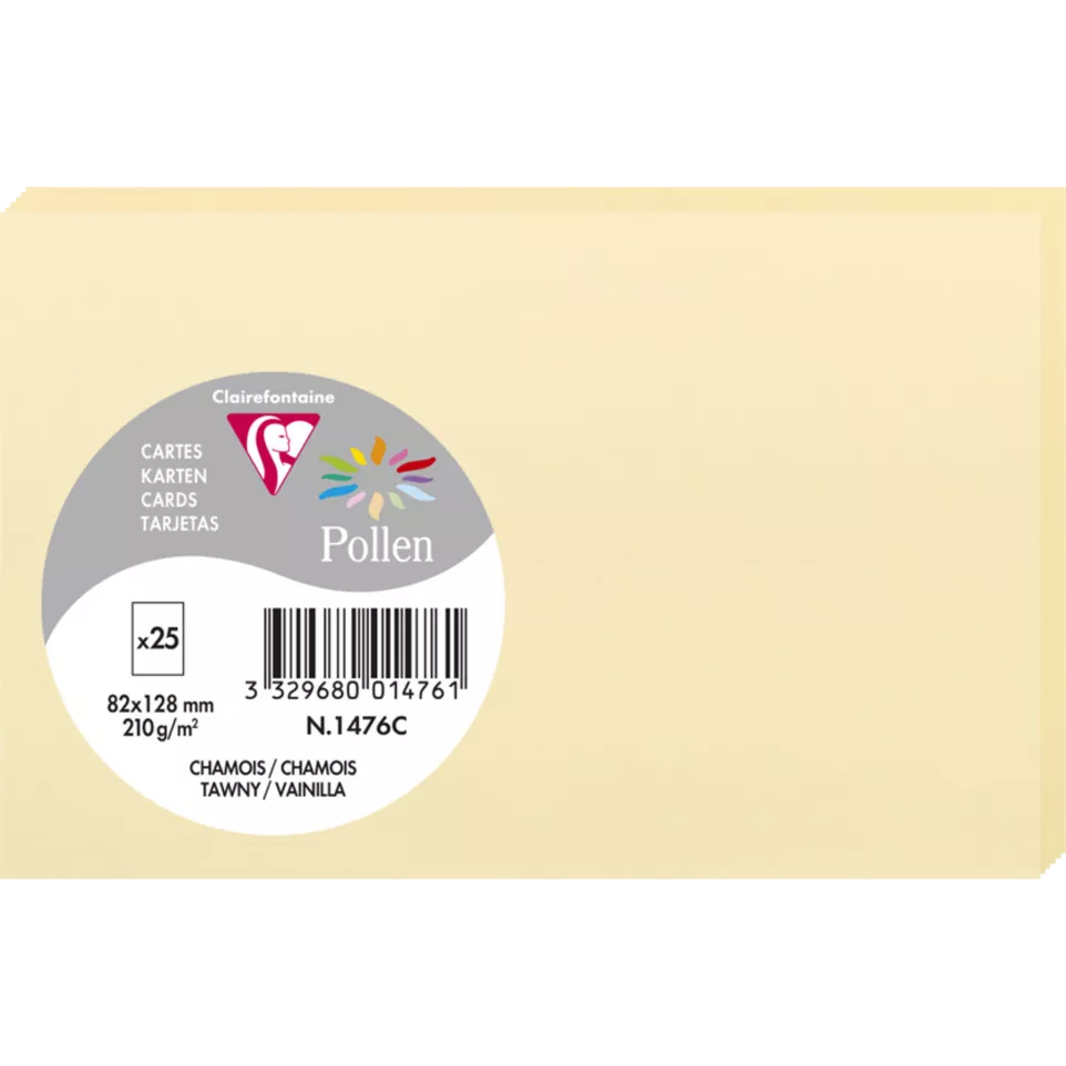 Paquet de 25 cartes simples Pollen...