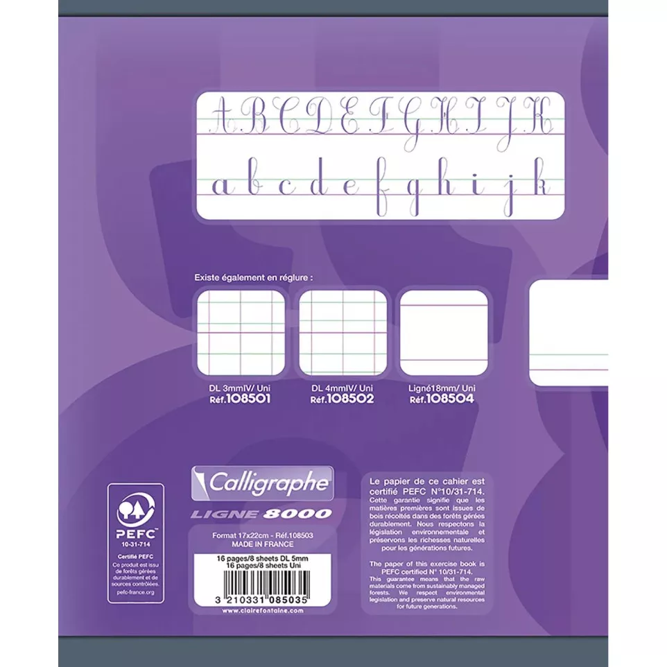 8000 Schrift 17x22 16bl 90g DL5mm-/ St.