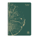 Cahier reliure intégrale FOREVER PREMIUM 100% recyclé A4 120 pages détachables micro-perforées petits carreaux papier recyclé bl