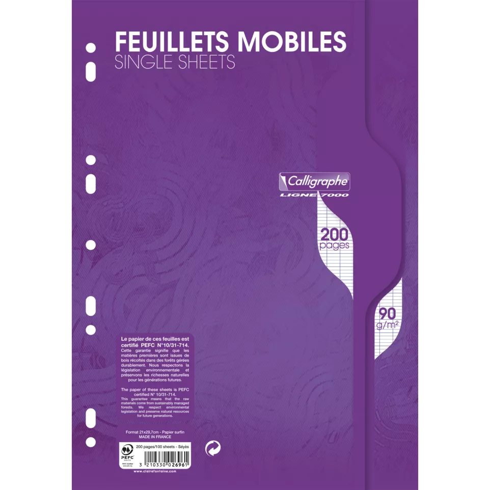 Feuillets mobiles sous film 7000 A4...