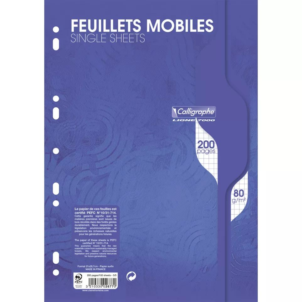 Feuillets mobiles sous film 7000 A4...