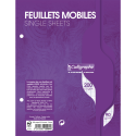 Feuillets mobiles sous film 7000 17x22 cm 200 pages perforées 2 trous grands carreaux 90 g/ Pce
