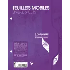 Feuillets mobiles sous film 7000 17x22 cm 200 pages perforées 2 trous grands carreaux 90 g/ Pce
