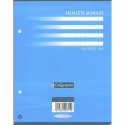 Feuillets mobiles 7000 17x22 cm 100 pages perforées 2 trous grands carreaux 90 g/ Pce