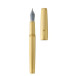 Stylo en métal précieux, corps et attributs or jaune 3N brossés, plume titanium EF/ Pce
