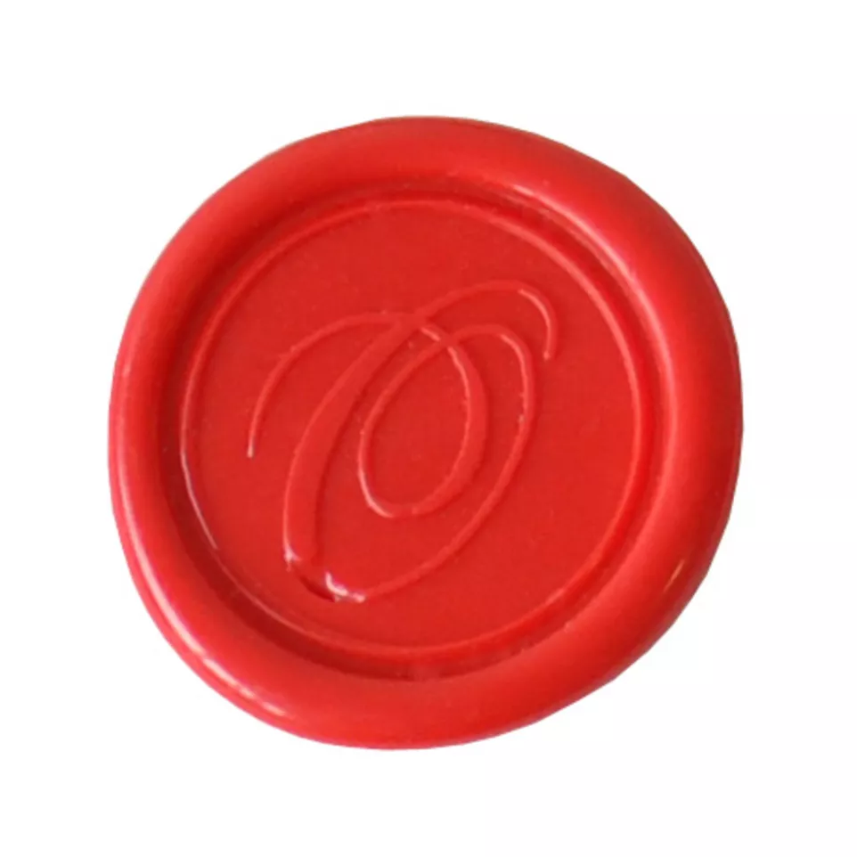 Lakzegel rond+handva-t hout- Anglaise...