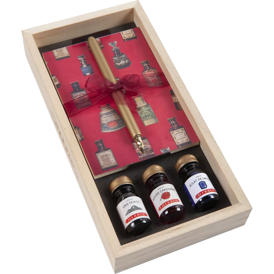 COFFRET BOIS ESSAIS AU PORTE-PLUME/ Pce