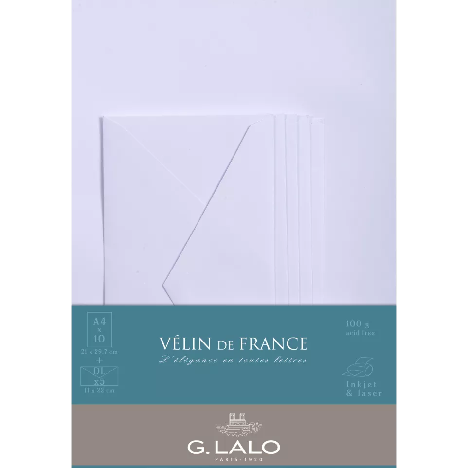 10 blad A4+5 envelop- DL Velin de...