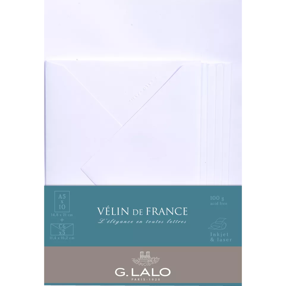 10 sheets-5 env A5 1-00g  Velin de...