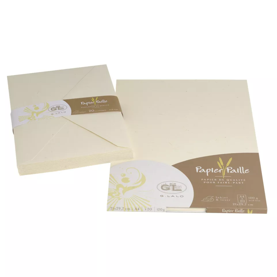 20 straw paper sheets A4 120g/ Pc.