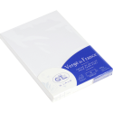 25 Tafelkaartjes gev-ergeerd 210g wit/ St.