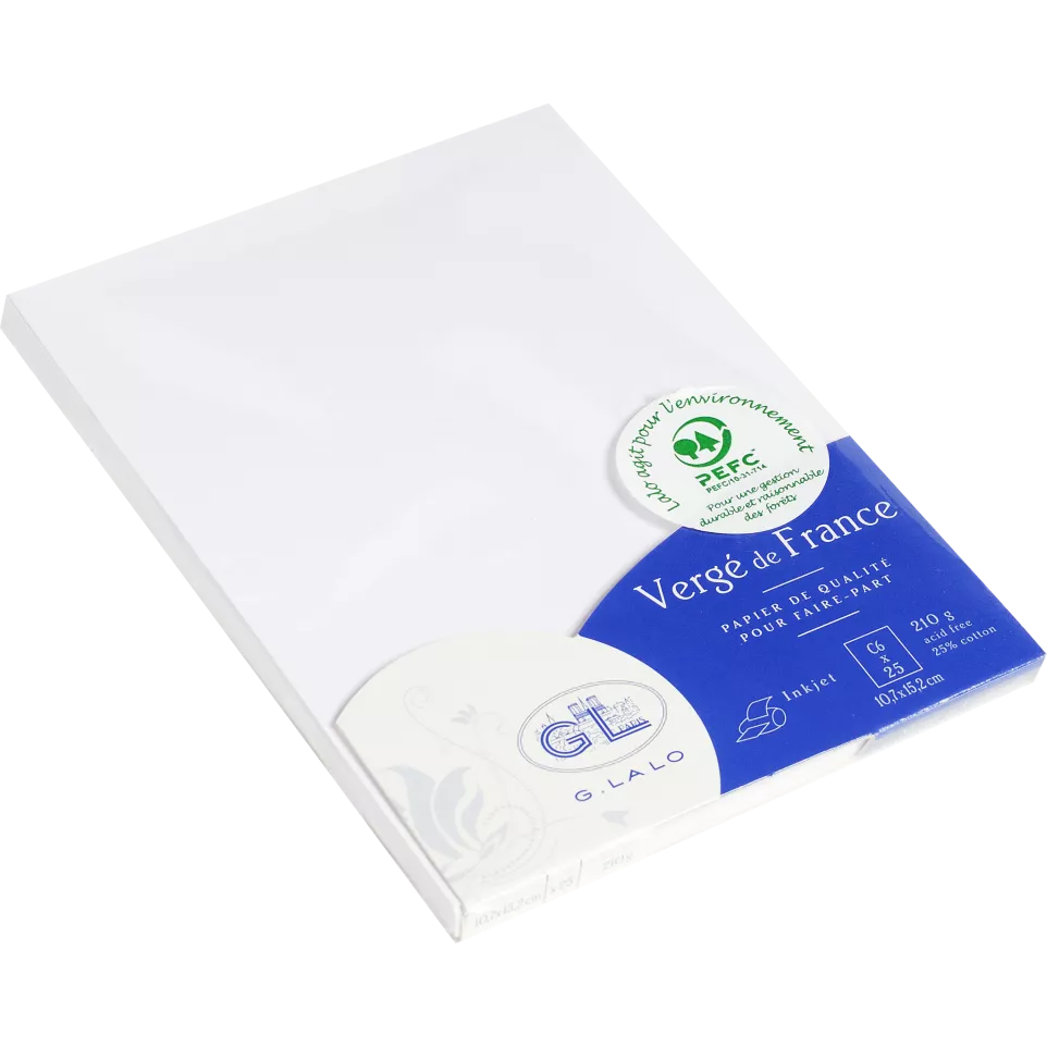 25 vergé de France flat cards...