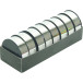 8 bobijnen metallic-lint 10mx25mm zilver/ St.