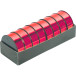8 bobijnen metallic-lint 10mx25mm rood/ St.