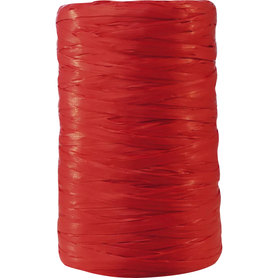 Raphia synthétique 100mx13mm, Rouge-/...