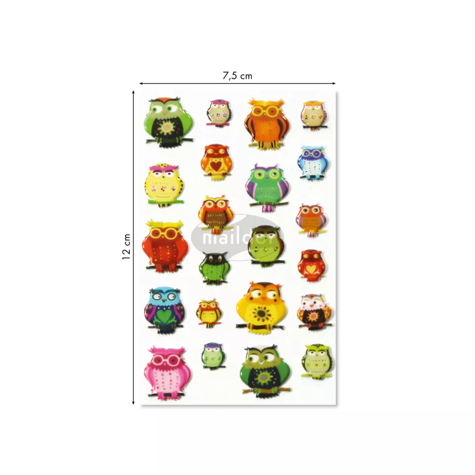 Cooky, Bag 1 pl 7.5x12cm, Owls/ Pc.