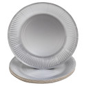 10 Borden, rond kart-on Ø 23 cm Zilver/ St.