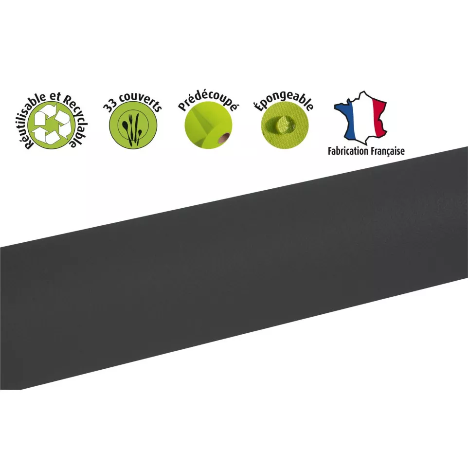 Spunbond tafelkleed 1,20x10m Zwart-/ St.